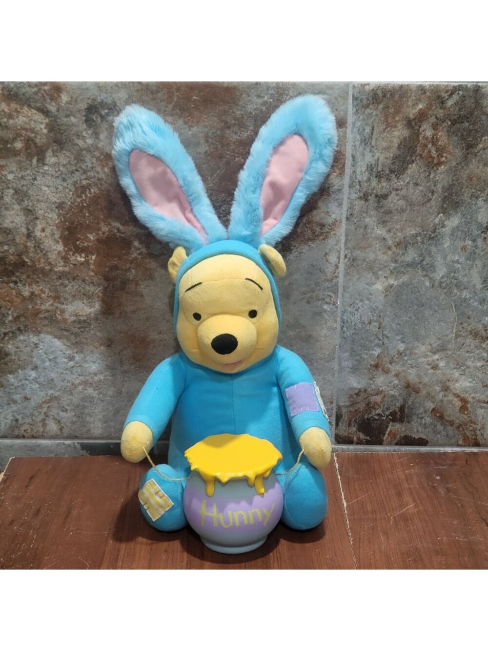 Applause Blue Winnie The Pooh Easter Bunny Plush Toy Not Talking